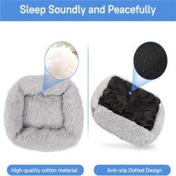 Cama luxuosa quadrada longa de pelúcia, canil lavável, tapete para cães pequenos, médios e grandes, suprimentos para animais, calmante - Image 3