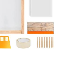 Kit de iniciante de impressão de tela madeira, moldura de impressão de tela de seda com ferramenta espremedora para bolsas de roupas de camisetas diy - Image 6