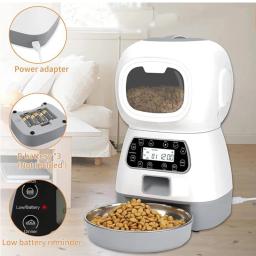 Alimentador automático do animal de estimação 3.5l dispensador de comida inteligente para cães gatos parcela controlador voz programável temporizador tigela suprimentos para animais estimação - Image 6