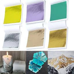 Papel folha de cobre com imitação de ouro, folha de arte artesanal design de papel folha de cobre para faça você mesmo molde de resina para fazer velas decoração de artesanato folha com 100 peças - Image 1