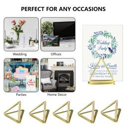 24 pçs metal ouro cartões de lugar número de mesa stands para fotos sinais de comida memorando notas lugar cartão exibição titular do casamento suprimentos - Image 2