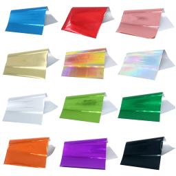 Folha holográfica de estampagem a quente, transferência de calor, folha de alumínio do laminador, DIY Art Craft, papel de embrulho do presente do Natal, 8x15cm, 10pcs - Image 1