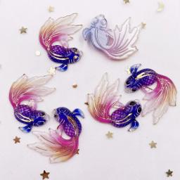 8 pçs resina bling colorido peixinho gemas flatback strass scrapbook casamento 1 buraco apliques diy acessórios og58 - Image 2