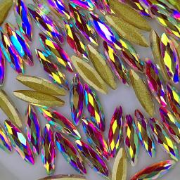 Olho do cavalo Strass em forma para 3D Nail Art, diamante Flat Bottom, Glitter Glass, decoração de cristal, qualidade superior - Image 1