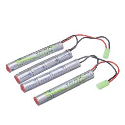 Lismkey-bateria para armas de airsoft, 2 peças, 2 s, 2 a, 3a, 9.6v, 1600mah, nunchuck, nimh, com mini tamiya, tm, src, jg - Image 1