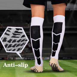 2021 antiderrapante meias de futebol adultos atlético longo absorvente esportes grip sock para futebol vôlei corrida na altura do joelho meias - Image 2