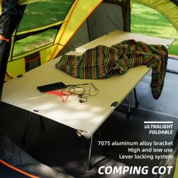 Deserto & raposa acampamento berço dobrável cama de dormir com saco de transporte portátil dobrável acampamento cama para adulto crianças caminhadas ao ar livre piquenique - Image 6