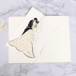Cartões e convites de casamento, cortados a laser, cartões de visitas luxuosos, personalizados, para decoração de festas, 1 peça - Image 2