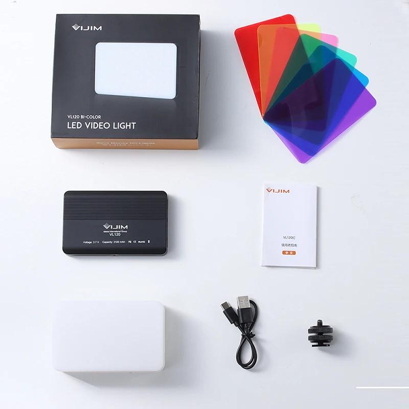 VIJIM-LED Video Light com Difusor, Efeito RGB, Vlog Fill, Iluminação De Fotografia, Lâmpada De Estúdio, 3200-6500K, VL120 - Image 1