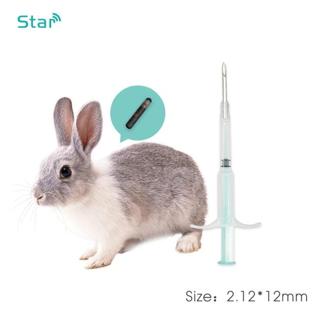 Transponder de Microchip para Animais de Estimação 2.12x12mm NTAG216 NFC com Seringa Inclusa para Injeção Segura