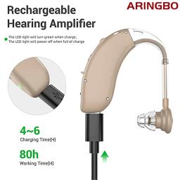 Aparelho auditivo recarregável com carregador, Aparelho de ouvido médico, Tom ajustável, controle de Volume, equipamentos surdos, idosos, Bluetooth - Image 3