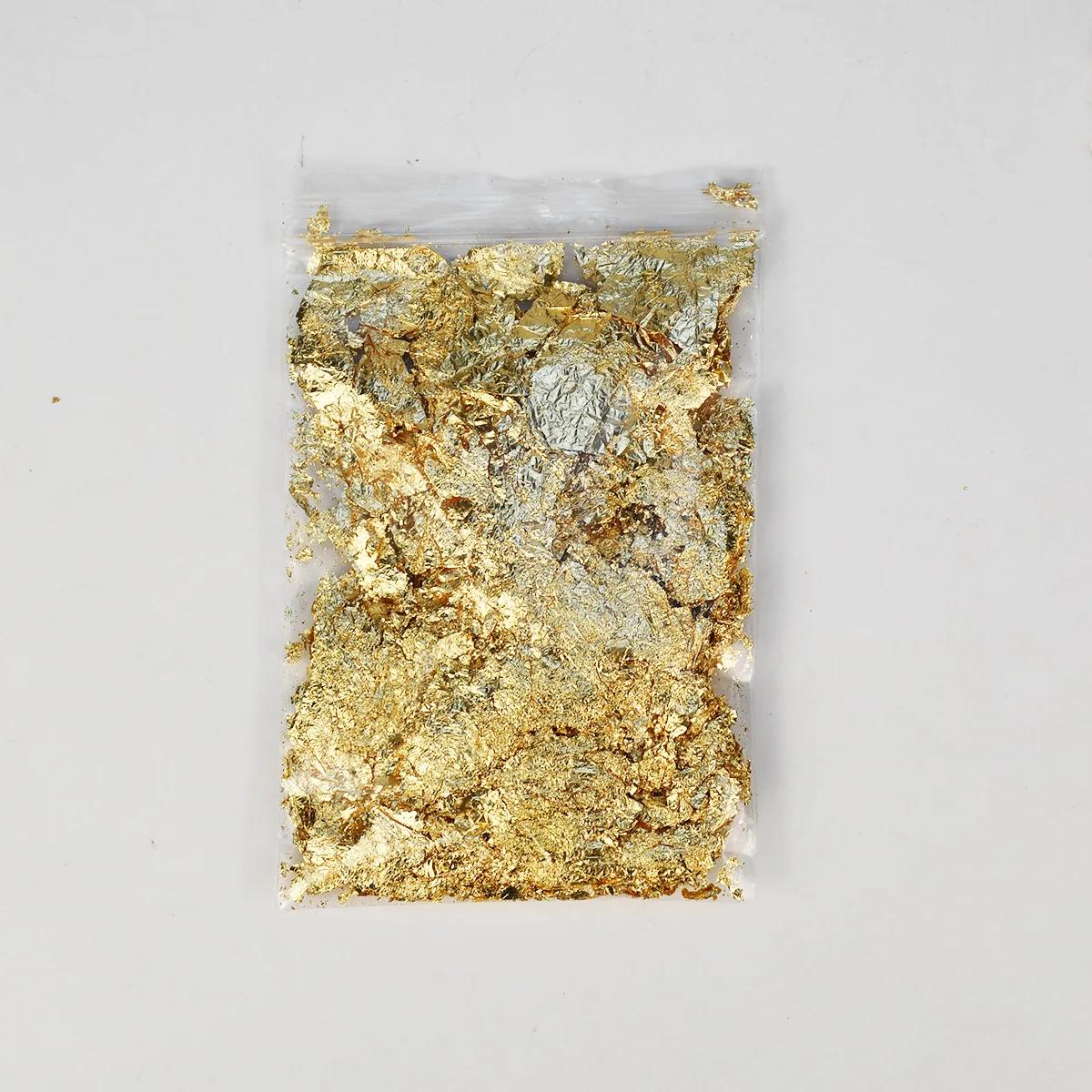 3 gramas de papel da folha de alumínio diy brilhante folha de ouro luxo resina arte decoração artesanato dourado decoração beleza prego comida decorat - Image 1