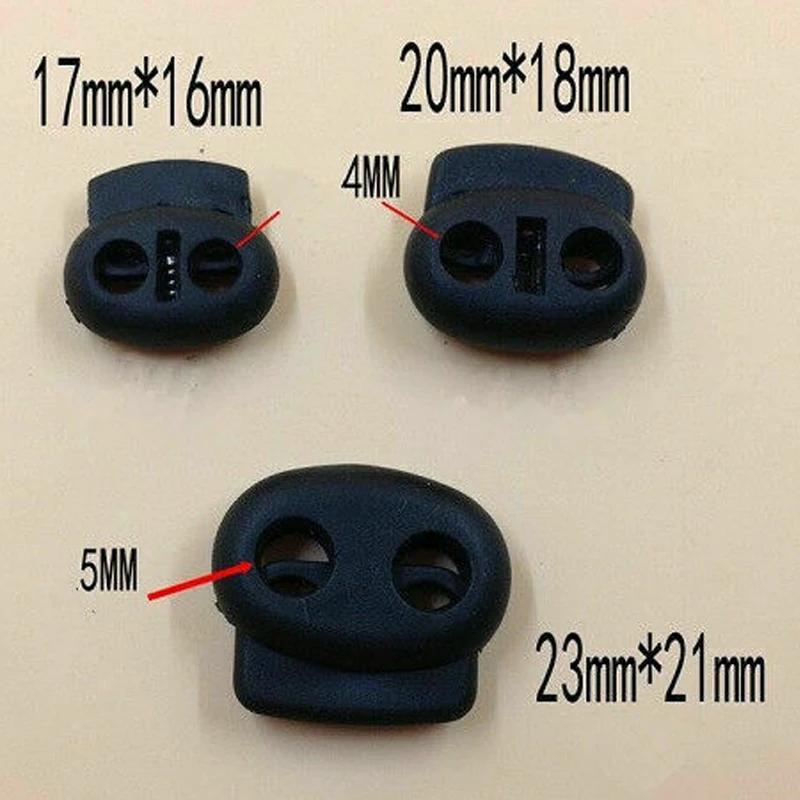 Fechadura de plástico com fecho duplo, 100 peças, fecho de fecho com fecho para amarrar roupa, cadarço para mola, tamanho 4mm 5mm - Image 1