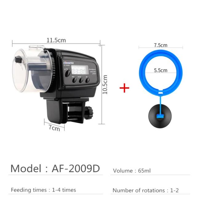 Alimentador Automático de Peixes para Aquário com Temporizador e Dispensa de Comida Ajustável com Tela LCD