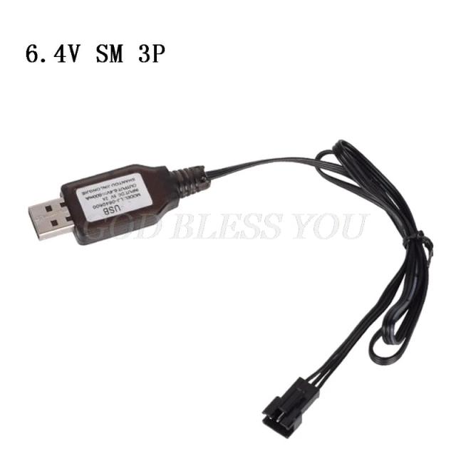 Carregador Portátil USB 6.4V/7.4V 500mA para Baterias Li-ion com Controle Remoto