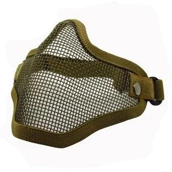 Airsoft-máscara meia face tático, malha de metal, crânio, protetora, exército, wargame, acessórios de caça, paintball, tiro cs