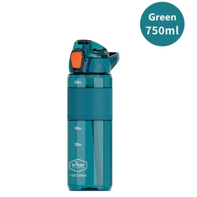 Garrafa de Água Tritan com Palha 750ml - Ecológica, Durável e Ideal para Fitness e Atividades ao Ar Livre