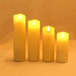 Pau de vela com pilar de led operado à bateria, saída de vela com borda ondulada 3d, festa de casamento, decoração de casa, iluminação, 5cm (dia)-âmbar - Image 6