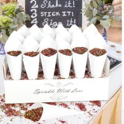 Grão de madeira confetes cone titular rosa secas flor pétala decoração do casamento para casamentos aldeia decoração festa de casamento confetes - Image 2