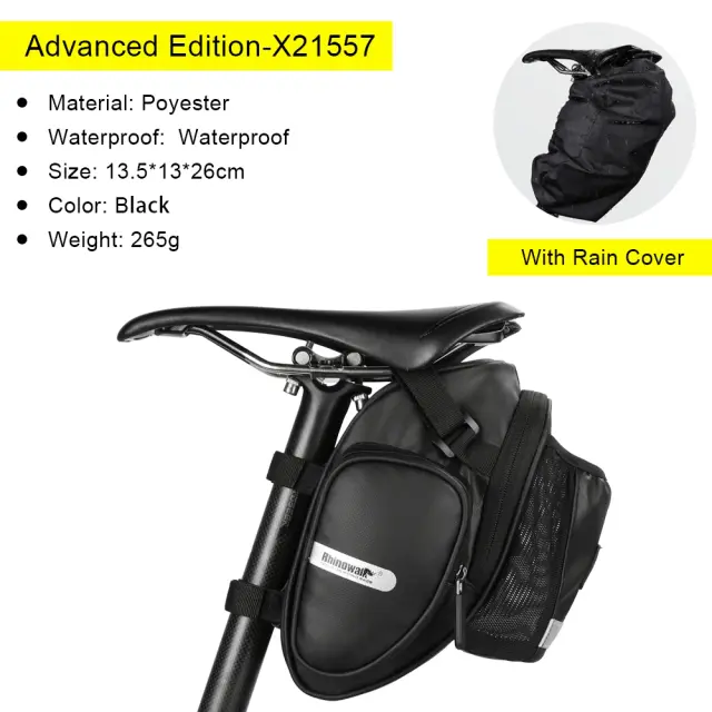 Bolsa de Bicicleta Impermeável Rinowalk com Compartimento para Garrafa d'Água e Grande Capacidade - Modelo 2021
