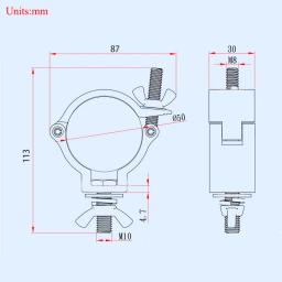 Liga de alumínio Palco Luzes, braçadeira cabide, gancho suporte, movendo cabeças, Heavy Duty, teatro iluminação kit, 10 pcs, 48-51mm, 100kg - Image 6