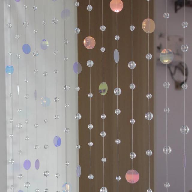 Cortina de Cristal de Vidro com Lantejoulas: Ornamentos Elegantes para Decoração de Casamentos e Festas