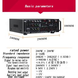 Amplificador de alta potência de Bluetooth, amplificador do teatro home, AV-MP326BT, amplificador equilibrado do carro do Karaoke OK EQ, 110V, 220V, 12V, 300W x 2 2,0 - Image 2