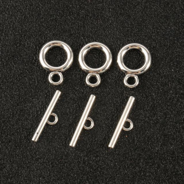 20 Conjuntos de Prendedores de Aço Inoxidável Prata para Pulseiras - Fechos Toggle e Conectores para DIY Joias e Acessórios