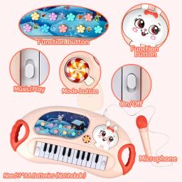 Instrumento de piano eletrônico digital para crianças, teclado de ensino musical, microfone flash, brinquedos educativos, presente para crianças - Image 4