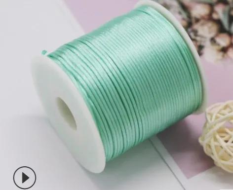 Cabo de Poliéster e Nylon Rattail para DIY: Corda Chinesa de 1mm, 50 Metros para Pulseiras e Joias