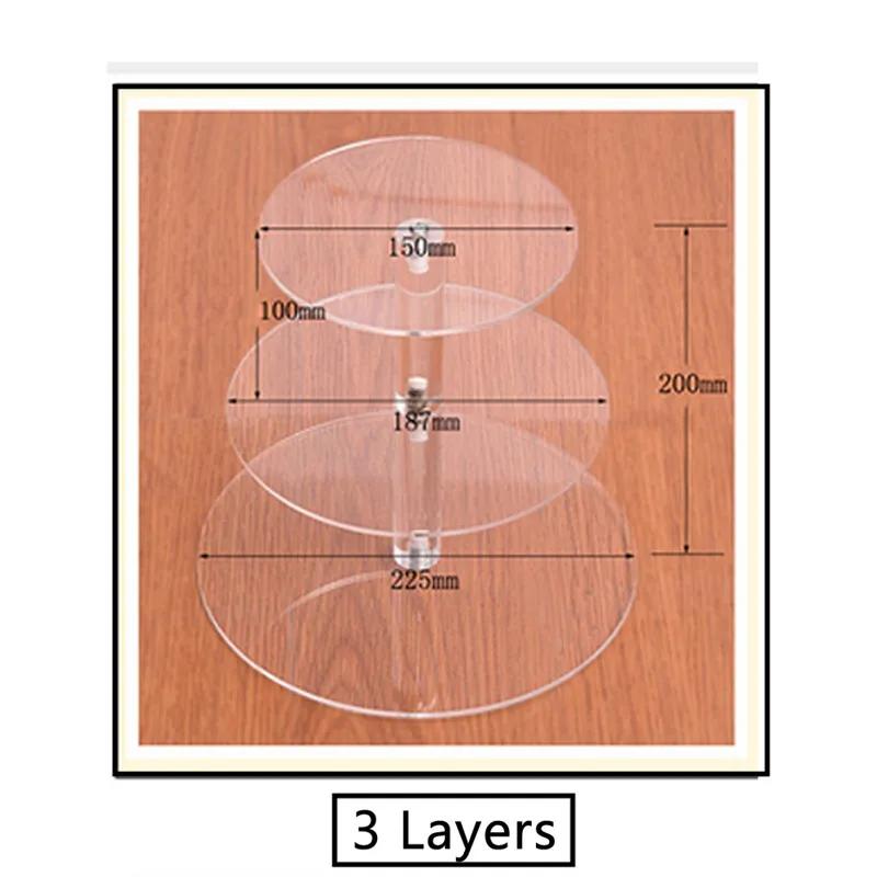 3/4/5/6 Tier Cupcake Bolo Suporte Para Festa de Casamento Acrílico Transparente Buffet Display Rack Sobremesa Removível Bolo Titular Aniversário - Image 1