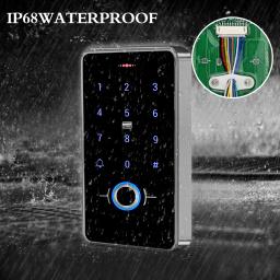 Sistema de controle de acesso por impressão digital, biometria, ip68, à prova d'água, teclado rfid + 180kg, fechadura magnética elétrica, 13.56mhz - Image 2