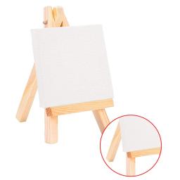 Mini Wooden Easel Canvas Drawing Set, Pintura Artesanato, Mesa pequena, Presente DIY, Artistas, Decoração para casa, 1Pc - Image 4