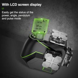 Huepar 3d display lcd cross line laser nível 12 linhas feixe verde bluetooth & funções de controle remoto s03cg com estojo rígido - Image 2