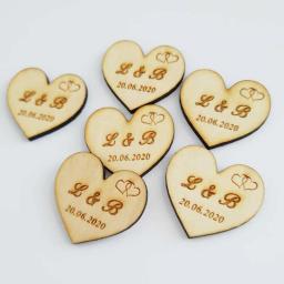 Personalizado gravado de madeira Centerpieces coração, casamento decoração tabela, personalizado doces Tags, favores do coração, 100 pcs - Image 2