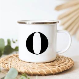Canecas com estampa de letras, xícaras criativas de café, chá, bebidas, sobremesa, café da manhã, copo de leite, canecas esmaltadas, alça, presentes para crianças e amigos - Image 3