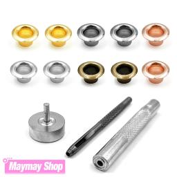 Metal Ilhós Grommets com arruela Punch Set, DIY Leathercraft Ferramenta, Acessórios de Roupas, Sapatos, Cinto, Cap, Bag Tags, 6mm, 200Pcs - Image 2
