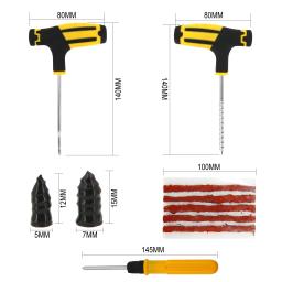 Kit de ferramentas de reparo do pneu carro auto bicicleta pneu vácuo prego conjunto motocicleta scooter filme de borracha prego para tubeless studding punctura plug - Image 2