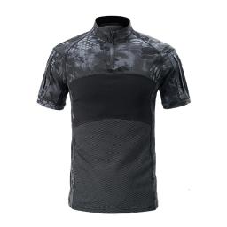 Camuflagem Masculina Camiseta de Manga Curta Preta, Militar, Tático, Camiseta do Exército, Ao Ar Livre, Caminhada, Caça - Image 4