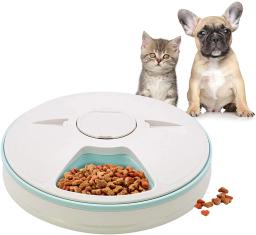 Alimentador automático para animais de estimação gato alimentador 24h temporizador 6 grades cão gato comida dispensador cães gatos elétrica seco molhado comida prato alimentação para animais de estimação suprimentos - Image 1