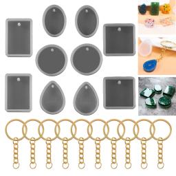 Resina Epóxi Silicone Mold Kit com Chaveiros, Chaveiro Pingentes, Artesanato de Resina DIY, Jóias, Chaveiro Fazendo Ferramentas, 20Pcs por Conjunto - Image 1