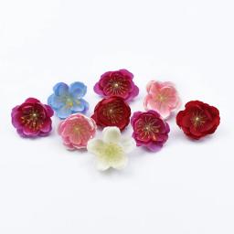 Flores decorativas do pulso da cereja da seda, presentes DIY, decoração do Natal para a HOME, flores artificiais para a noiva do casamento, caixa dos doces, 20 pcs - Image 4