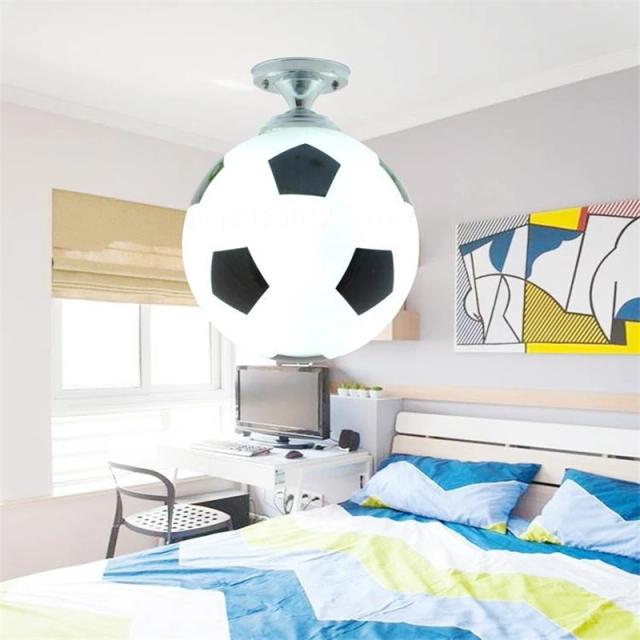 Luminária LED de Teto para Meninos: Bola de Futebol e Basquete como Decoração para Quarto Infantil