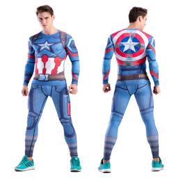 Ternos do esporte de compressão dos homens correndo conjunto ginásio roupas de treino roupas esportivas fitness ajuste seco camisa collants cosplay mma bjj rashguard - Image 1