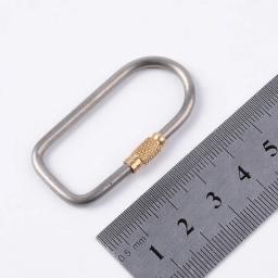 Mosquetão em forma de d com anel d, chaveiro leve de liga de titânio com trava em forma de d e gancho de bucal e edc - Image 5