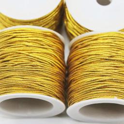 20 metros/rolo ouro prata cabo elástico redondo alta elástica metálico enfeites corda para o natal diy embalagem artesanato roupas tag - Image 3