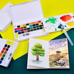 SeamiArt 12/18/24/36 cor transparen aquarela para crianças pintura desenho sólido aquarela arte pintura suprimentos - Image 6