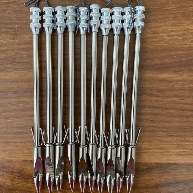 Aço Inoxidável Pesca Estilingue Seta Bala Cabeça 146mm 10 Peças