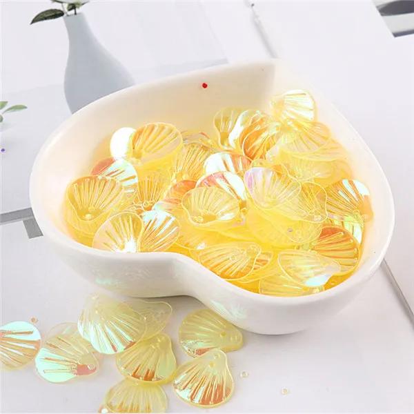 Lantejoulas Transparentes em PVC para Decoração e Costura Estilo Sereia e Peixe 10g 13mm