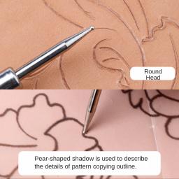 Couro Escultura Pressão Wwiper, Carving Embossin Modeling Tool, Double Head Stamping Edge, Ferramentas de artesanato, 2pcs por conjunto - Image 4
